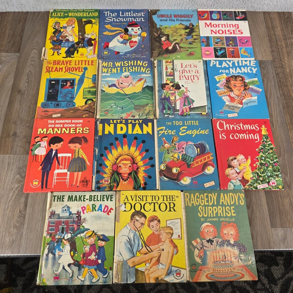 Vintage Wonder Books Lot of 15 Childrens Hardcover 1940s 1950s 1960s Retro Books